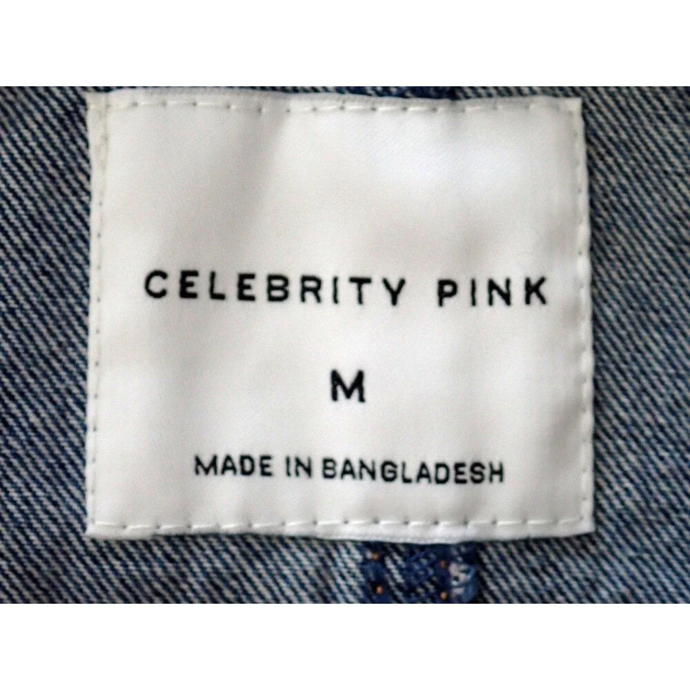 Celebrity Pink Women's Jean Size Medium Overalls Medium Wash Coveralls Jr's MINT - Picture 9 of 16